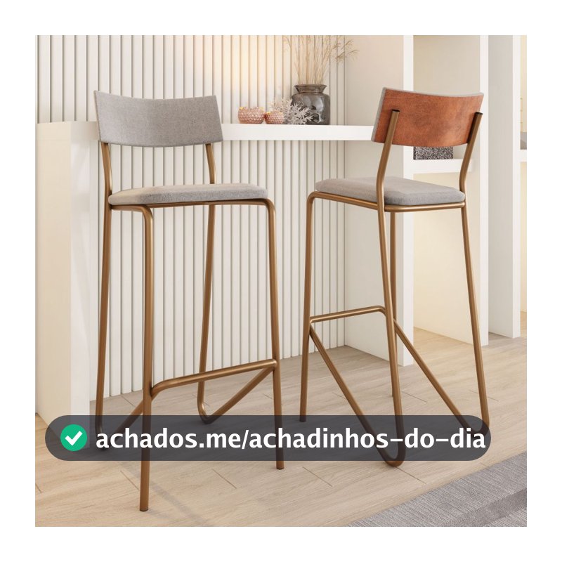 Kit 2 Banquetas Altas Cozinha Balcão 1747 Carraro Rose