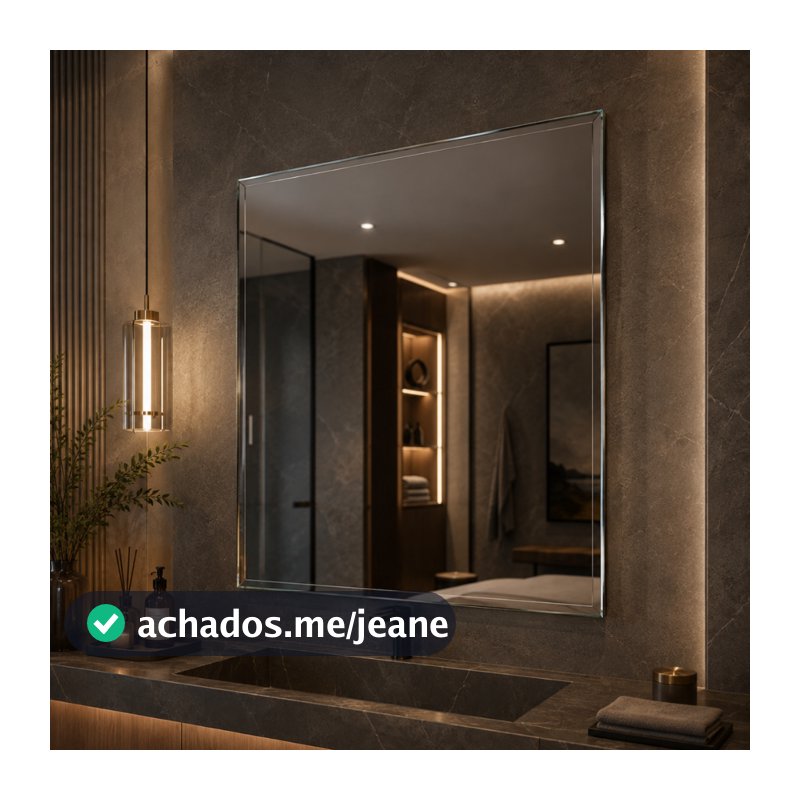 Espelho Mirano Paris 80x60cm Bisotê Grande Moderno Banheiro Lavabo Quarto Parede Decorativo Luxo
