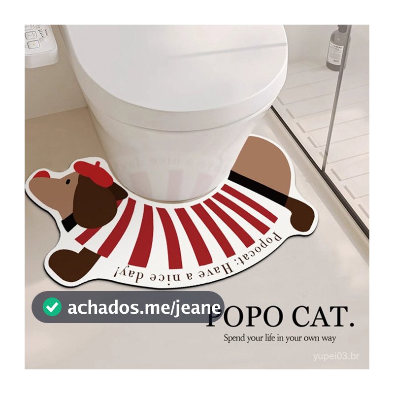 1PC Bonito Dachshund Diatomáceas Lama Tapete De Banheiro Antiderrapante Absorvente Chão Em Forma De U Lateral Do Pé