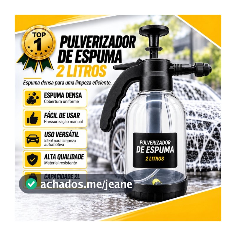 Pulverizador Snow Foam Manual 2L 0,3-0,4MPa Borrifador de Espuma para Lavagem Automotiva