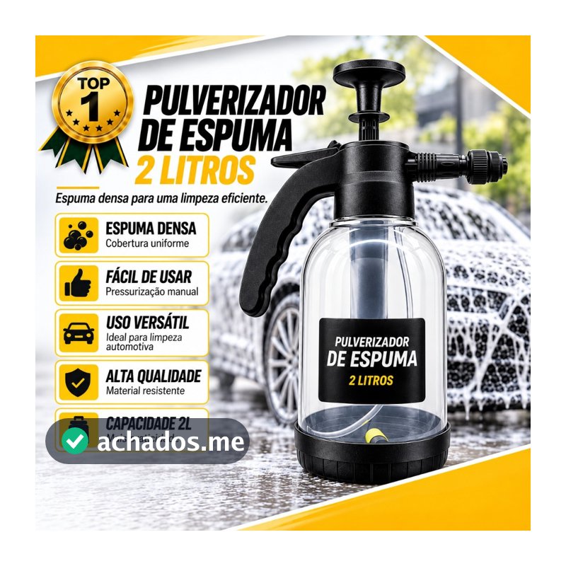 Pulverizador Snow Foam Manual 2L 0,3-0,4MPa Borrifador de Espuma para Lavagem Automotiva