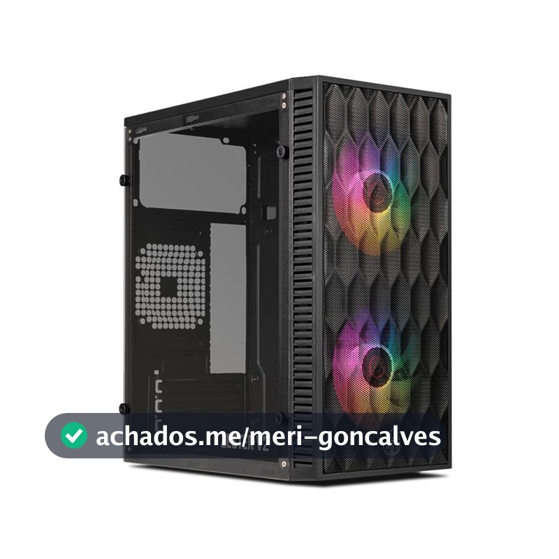 Gabinete Gamer TGT Jester V2 Rainbow Mini-Tower Lateral de Acrilico c/2 Fans, Preto TGT-JSRV2-BKGF02