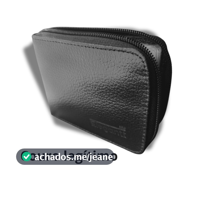 Carteira Masculina Couro de zíper - Elegantt