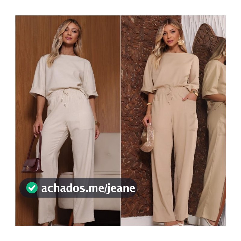 Conjunto alfaiataria feminino social calça e  blusa com manga feito em linho elegante
