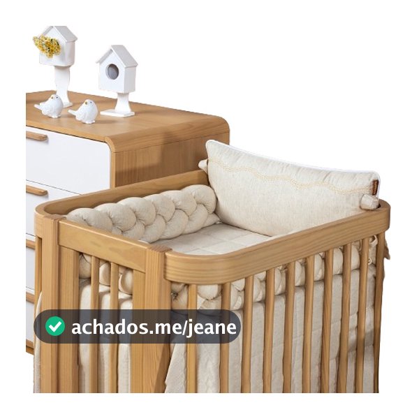 Kit Mini Berço Menino Menina Linho 100% Algodão Bege 6 Peças Batistela Baby