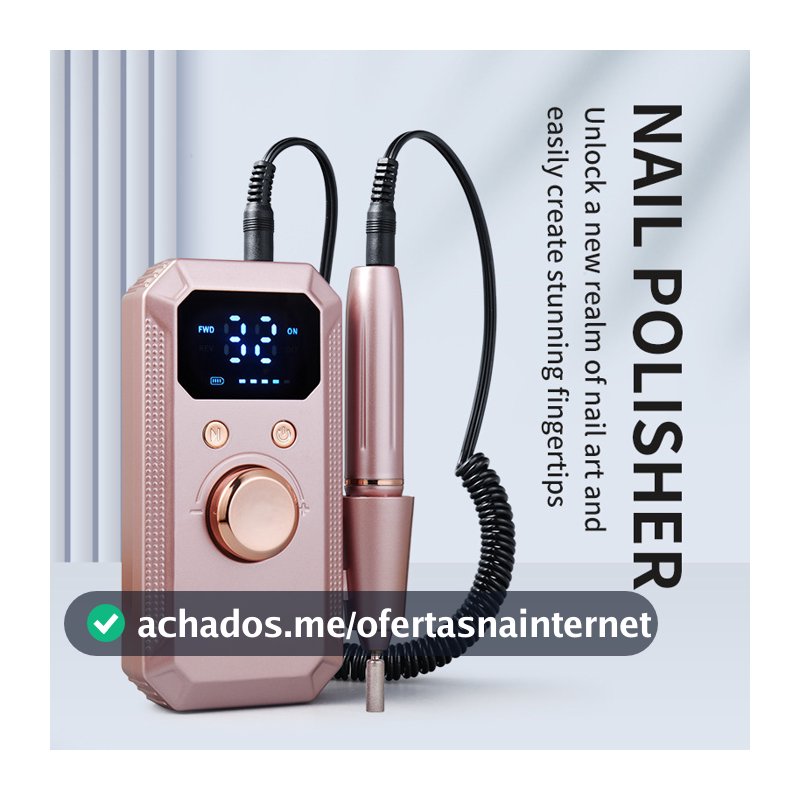 Kit de Broca Elétrica para Unhas, Portátil e Profissional, para Manicure e Pedicure, Polimento e Remoção de Unhas