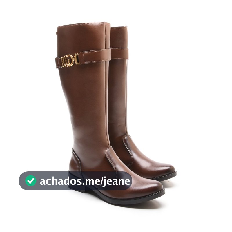 Bota Feminina Laboshoes Montaria Fivela Metálica Cano Longo Confortável Moderna Preto Marrom
