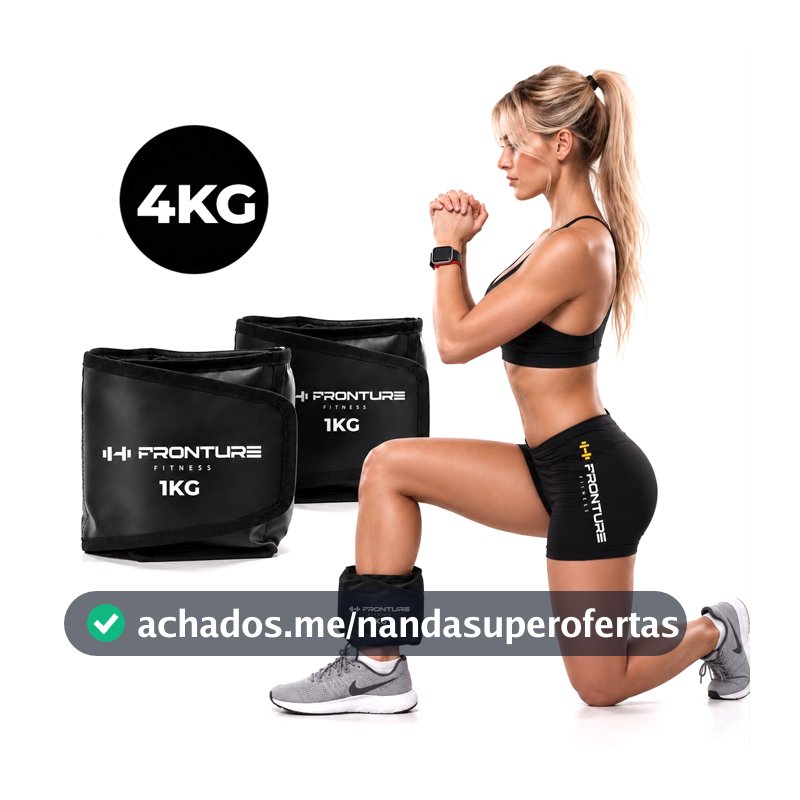 Caneleira de Peso PAR Tornozeleira Profissional Academia Musculaçao Ginastica Exercicios 4KG