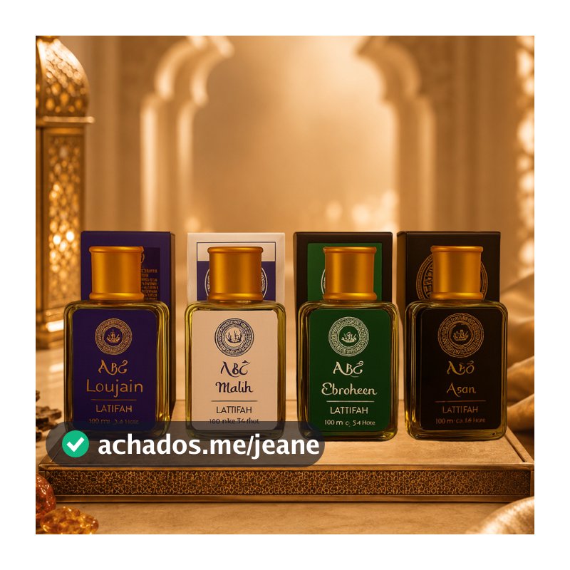 Kit com 4 Perfumes Árabes Masculinos 100ml Cada Alta Fixação Importados