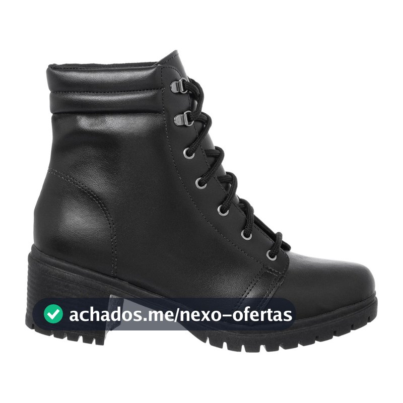 Bota Coturno Feminino Cano Médio Sola Tratorado Confortável Original Blogueira Promoção