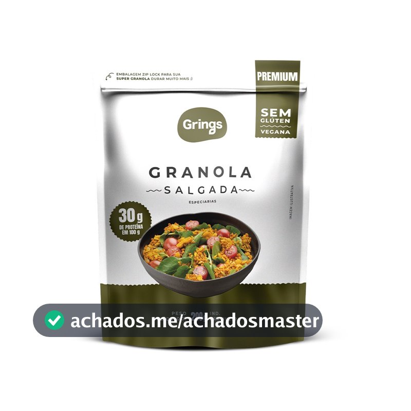 GRANOLA SALGADA SEM GLÚTEN 30G DE PROTEINA VEGANA 200G