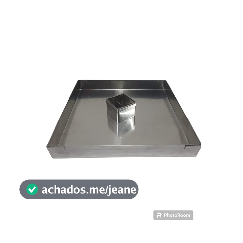 Forma de Brownie Quadrada 25x25x3 + Cortador com 1 cavidade (5cm) - MajuFormas