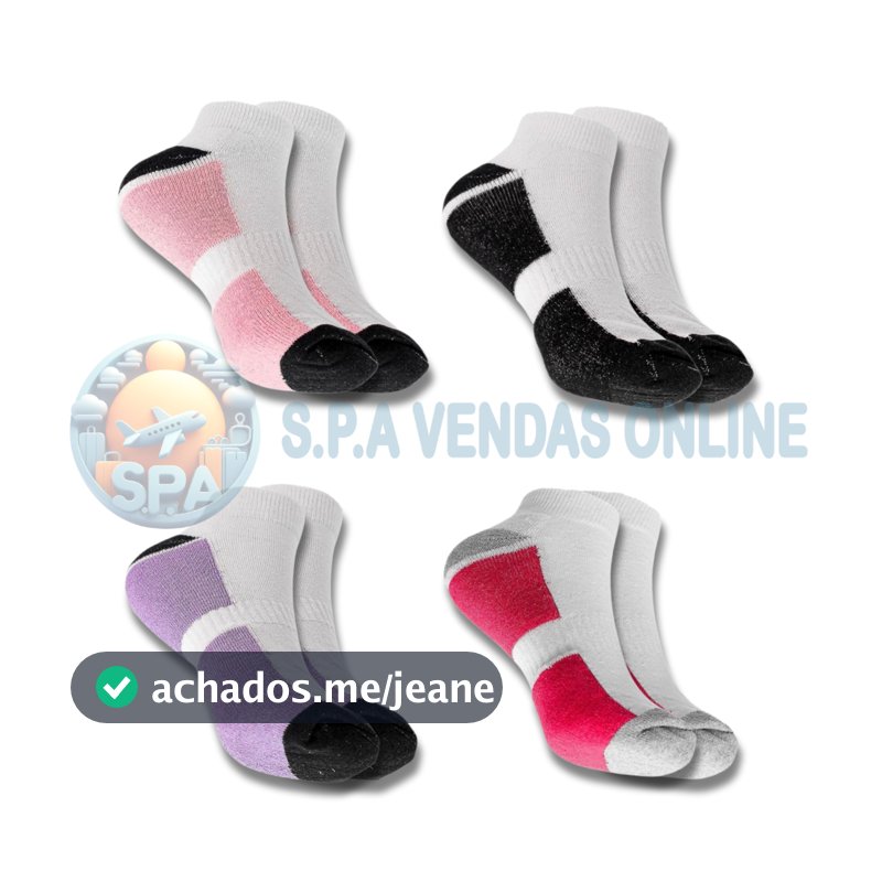 Kit com 24 Pares Meia Feminina Soquete 34 ao 40 100% Algodão