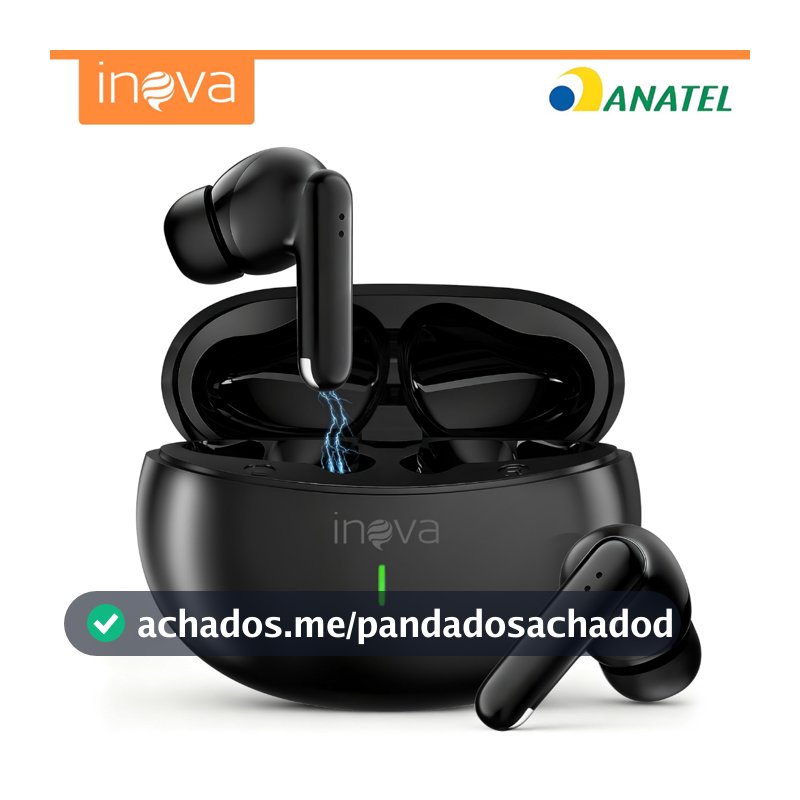 INOVA Fone de Ouvido Bluetooth 5.3 com Cancelamento de Ruído e 50h de Bateria