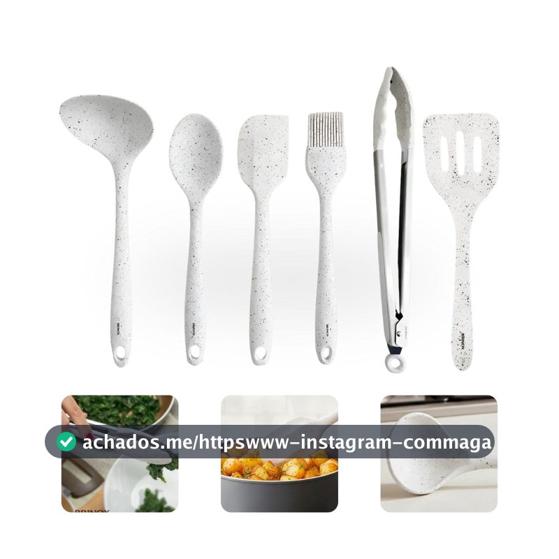 Kit 6 Utensílios Em Silicone Cozinha Vanilla - Brinox