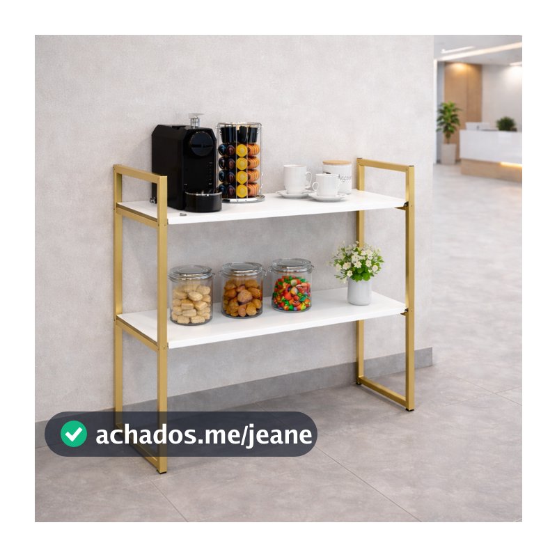 Aparador Estilo Industrial Cantinho Do Cafe 80x90 Luxo Prateleira Aço Com Madeira