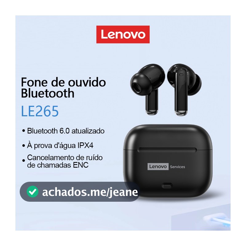 Lenovo LE265 Fones De Ouvido Sem Fio Bluetooth HiFi Sound Latência Ultrabaixa À Prova D'água 6.0