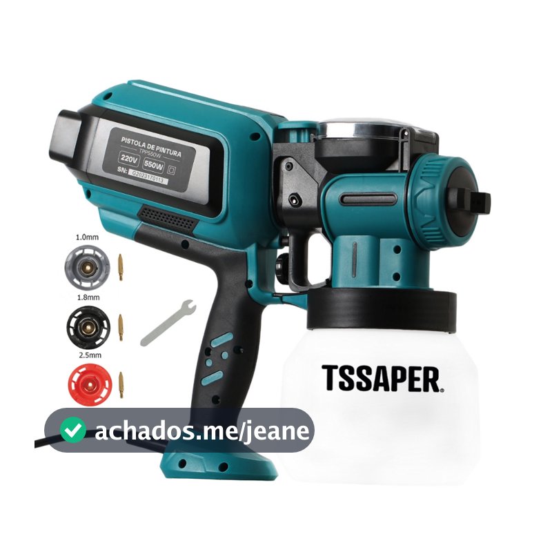 Pulverizador de Pintura Elétrico Compressor de Tinta 550w com 3 bicos Tssaper