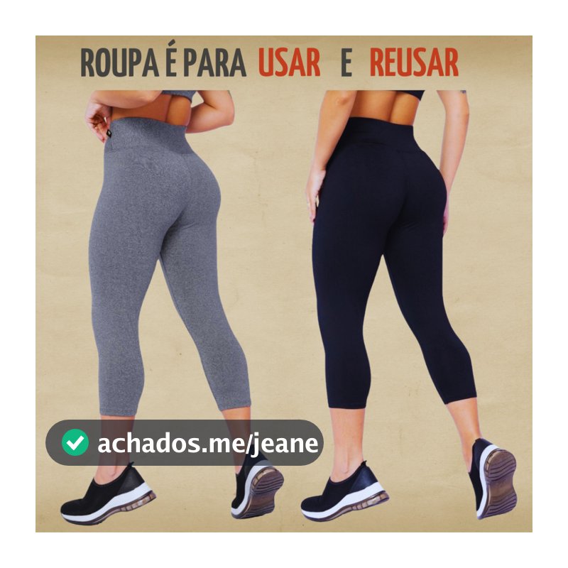 KIT 2 corsário Feminino capri legue lisa academia suplex Cos Alto