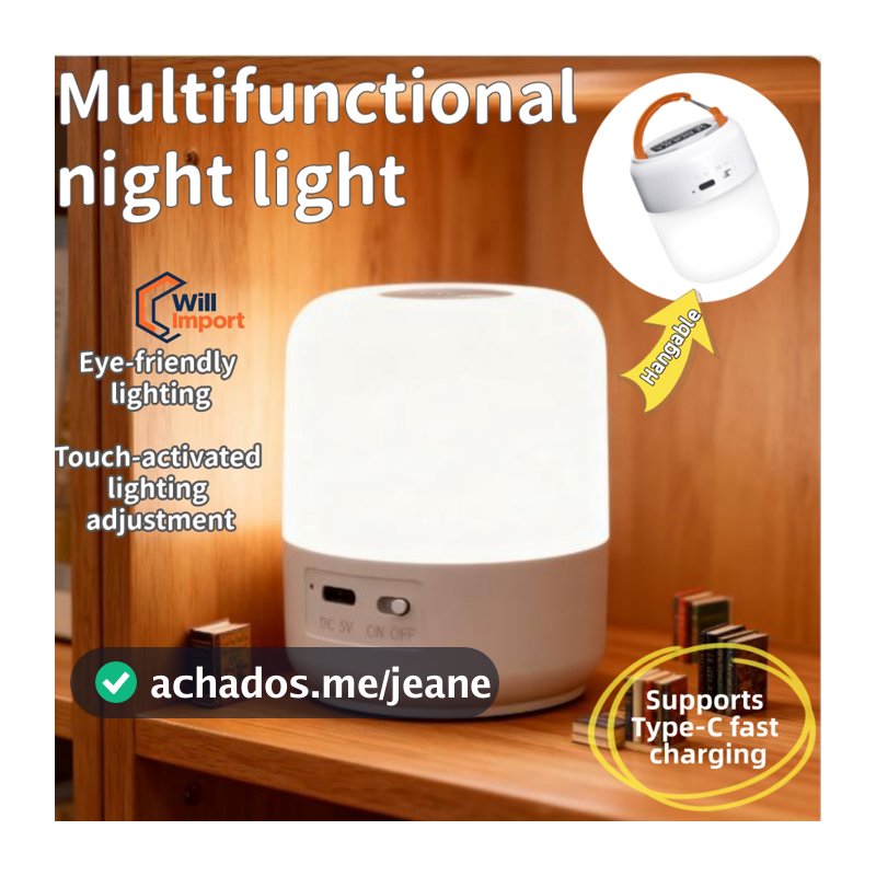Abajur Quarto Luminária Led De Mesa Criado Mudo Recarregável Touch Cabeceira De Quarto Luz Estudos