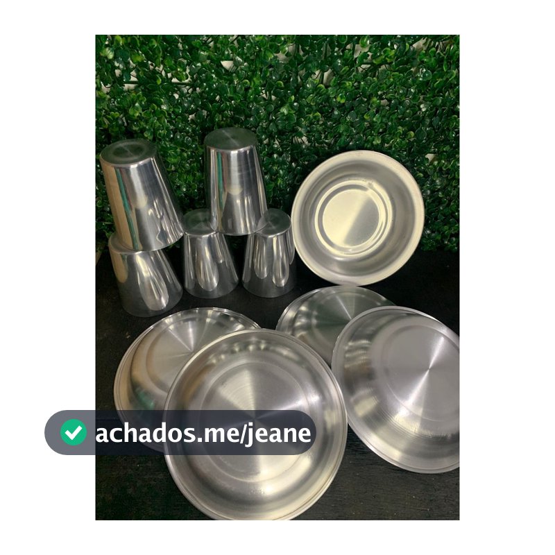 Kit 5 Bacia 20 + 5 Copo de 350 ml De Aluminio ENVIO IMEDIATO