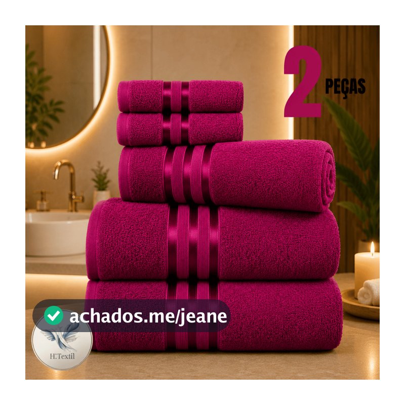 Kit 2 Toalha 1 Banho e 1 Rosto Básicas 100% Algodão 2 Unidades Clean Macia Confort Toque Macio