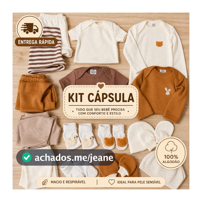 Kit Minimalista Boho 18 peças Cápsula Roupa De Bebê Pronto Para Maternidade Enxoxal Menino Menina