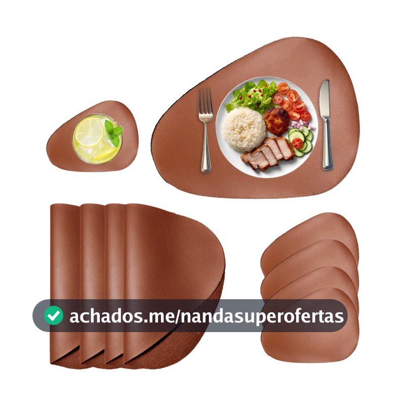 Kit Jogo Americano para Mesa Couro porta copos souplast Restaurante