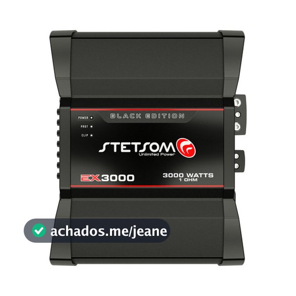 Módulo Stetsom Ex 3000 Black 1 Ohm Mono Full Range 10hz  20khz 3000w Rms Em 1 Ohm Hpf E  Sub, Woofers, Driver E Tweeter