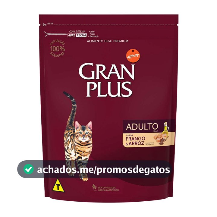 Ração GranPlus Gatos Adultos Sabor Frango e Arroz 3kg