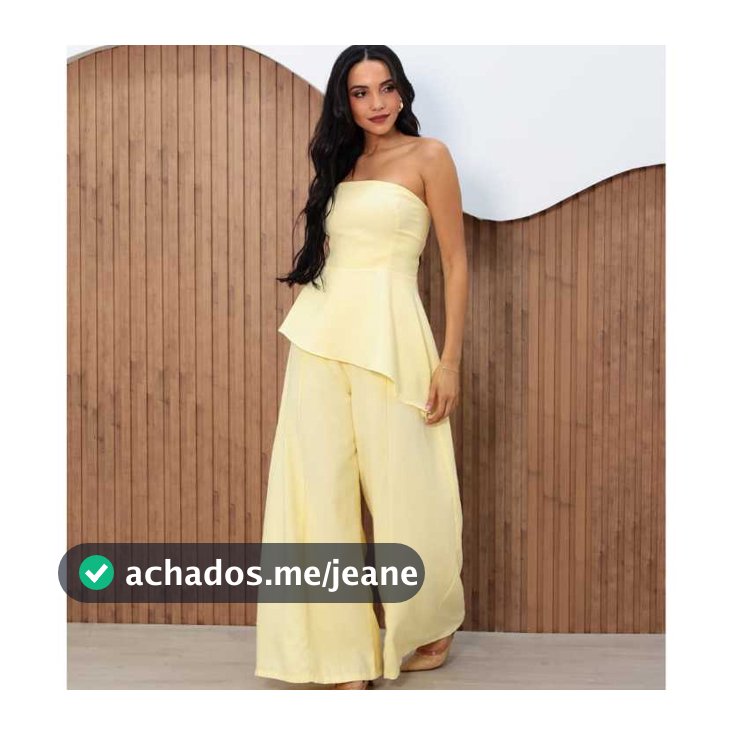 Conjunto Feminino Tomara que Caia Peplum com Calça Pantalona Elegante Festa