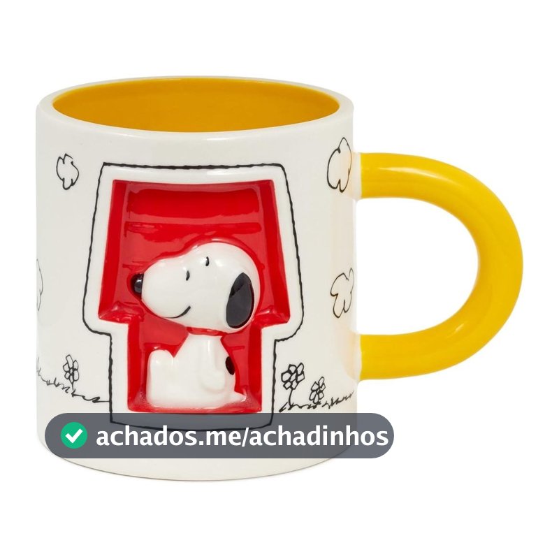 Caneca Esculpida Hallmark Peanuts, 14.5oz (Snoopyhouse), Presente para Mãe, Pai, Fãs MSW0