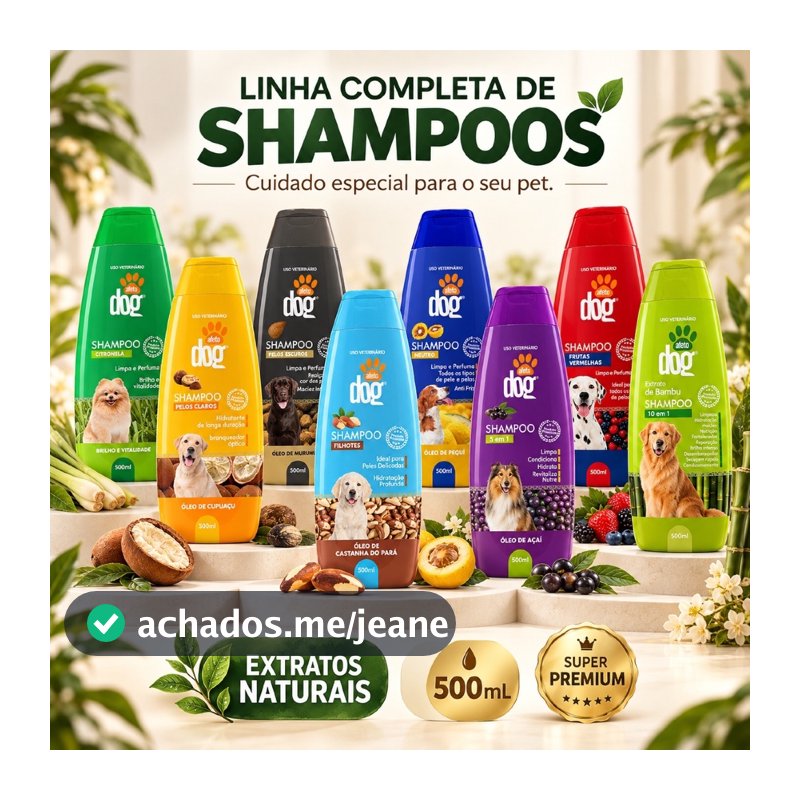 Shampoo Para Cachorro Premuim Com Extratos Naturais Afeto Dog - 500ml