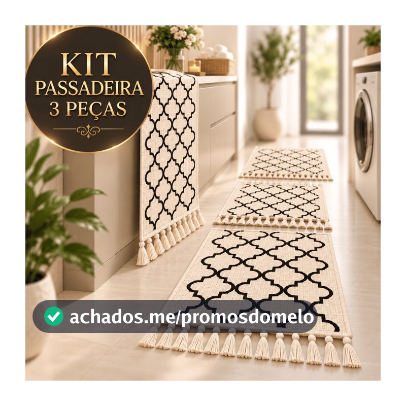Kit Passadeira Cozinha 3 Peças Geométrica Tear Nozinho
