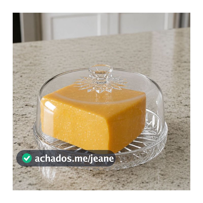 Queijeira Pequena de Acrílico Glamour com Tampa - Porta Queijos Plasútil