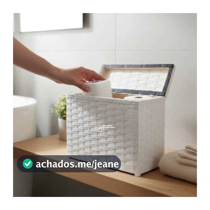 Cesto de Armazenamento Organizador Decorativo para papel higiênico artesanal Cabe 12 Rolos de Papel