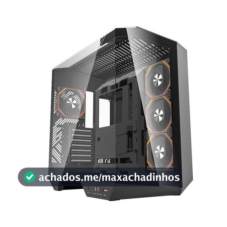 Gabinete Gamer Aigo Darkflash Arcee DY470 ARGB FullTower Lateral de Vidro C/4 Fans Preto DY470-BK-4F