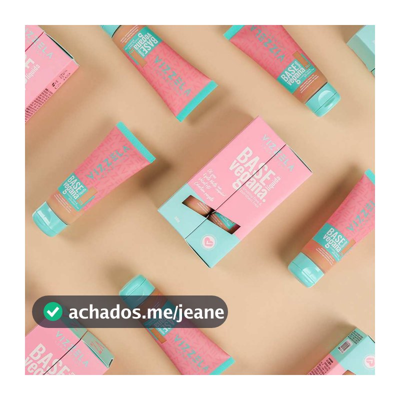 Base Líquida Fix Acabamento Matte Longa Duração Oil Free Vegano Original Vizzela