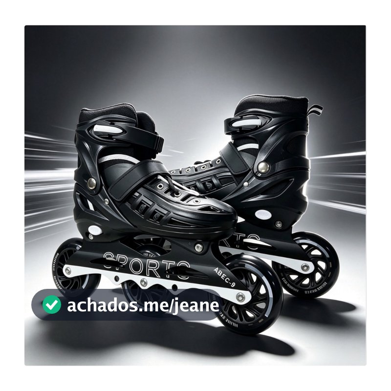 Patins Roller Inline De 4 Rodas Reto Preto Boa Qualidade 32-43 Professional Masculino Feminino