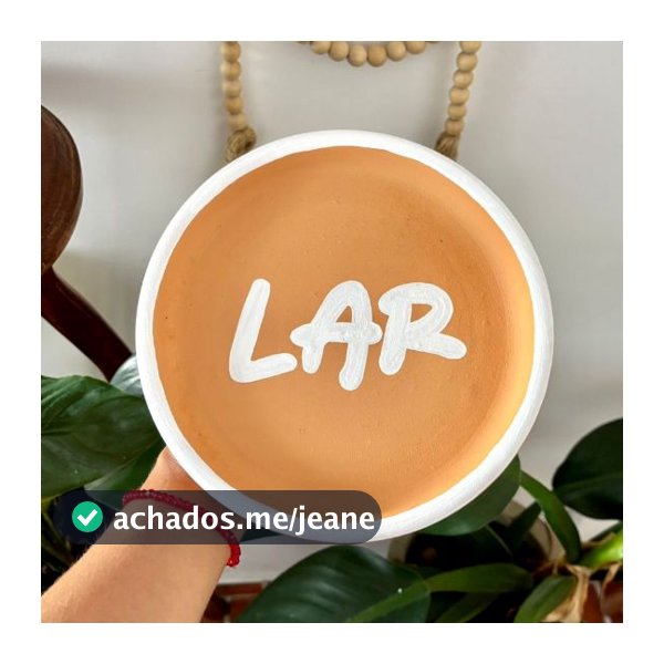 Prato de Barro Decorativo Pintado à Mão | Personalizado com Palavra | Decoração Artesanal
