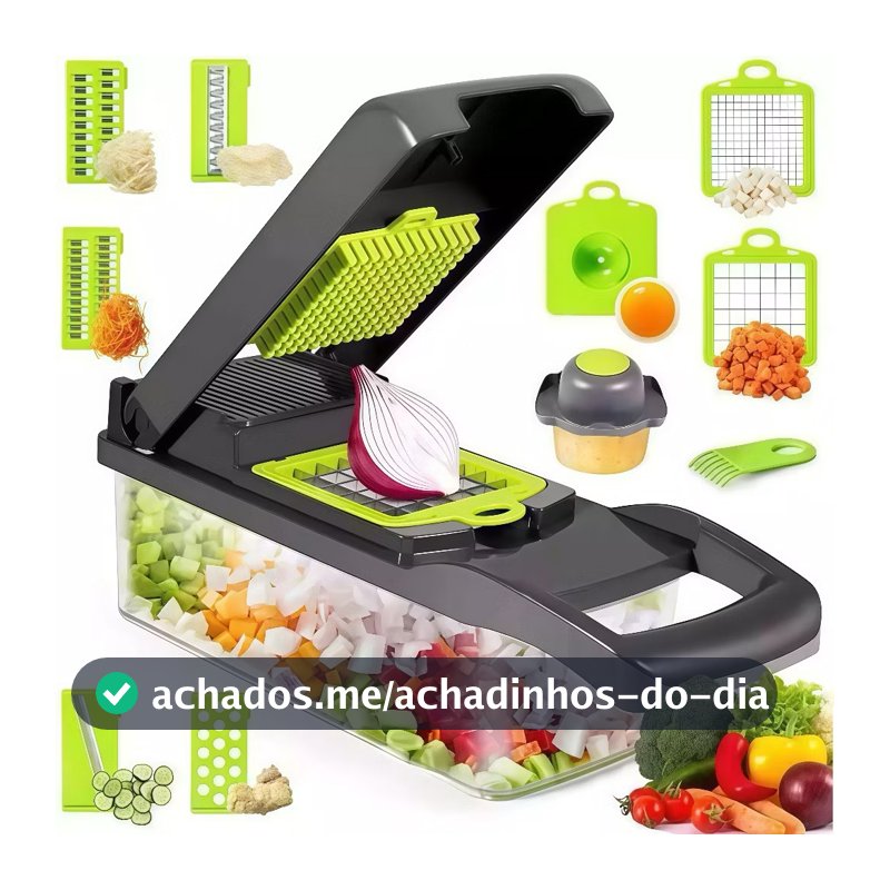Fatiador Profissional Multifuncional De Aço Inoxidável 16 Em 1 Para Vegetais/Frutas/Legumes