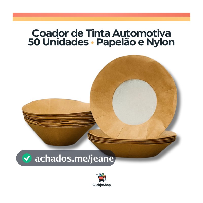 KIT 50Uni. Coador de Tinta Automotiva | Papelão e Nylon - Ótima Filtragem e Retenção de Impurezas