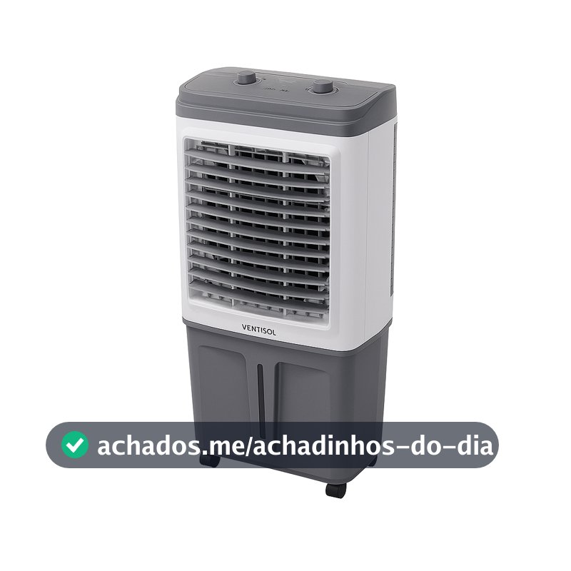 Climatizador de Ar Ventisol Portátil Potente Clin 60 Pro CLIN60PRO-02, 60 Litros, 150W, Branco/Cinza