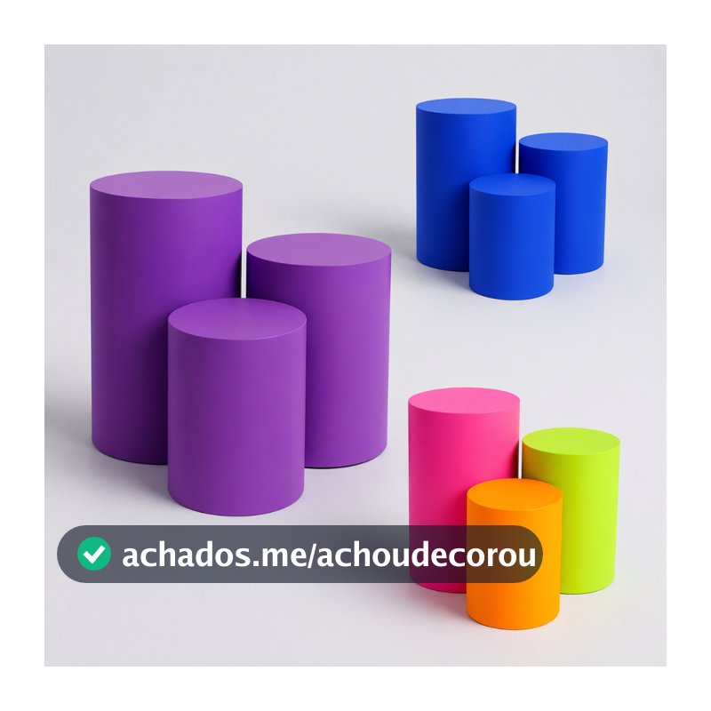 Kit com 3 Capas Cilindro Para Festa Infantil Decoração Completa Mesas Tema Luxo Premium
