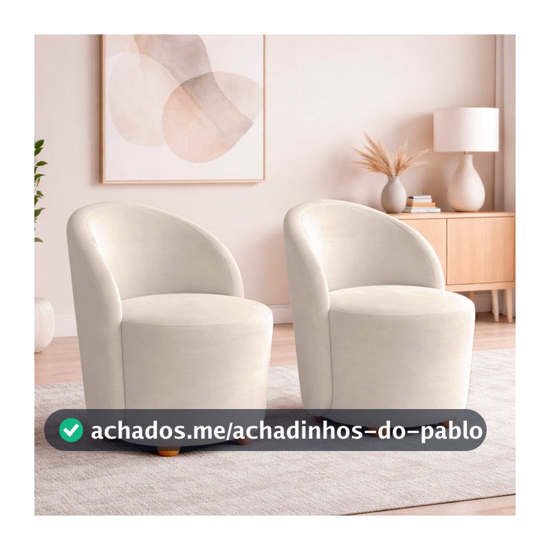 Kit 2 Poltrona Orgânica Denver Decorativa para Sala Quarto