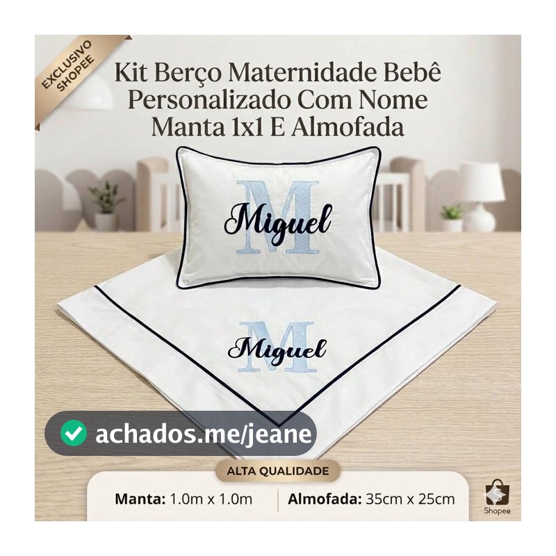 Cobre Leito Maternidade Personalizado Com Nome Bebê - Percal 100% Algodão -  Manta Menino Menina
