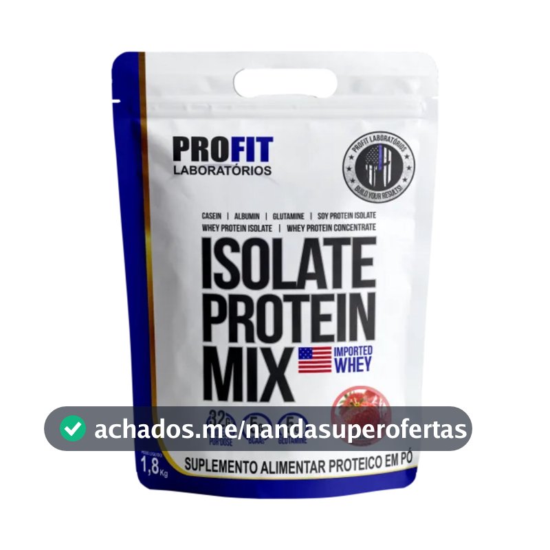 Isolate Protein Mix Profit Labs 1.8kg Refil 25g Proteína Blend Whey Soja Caseína BCAA