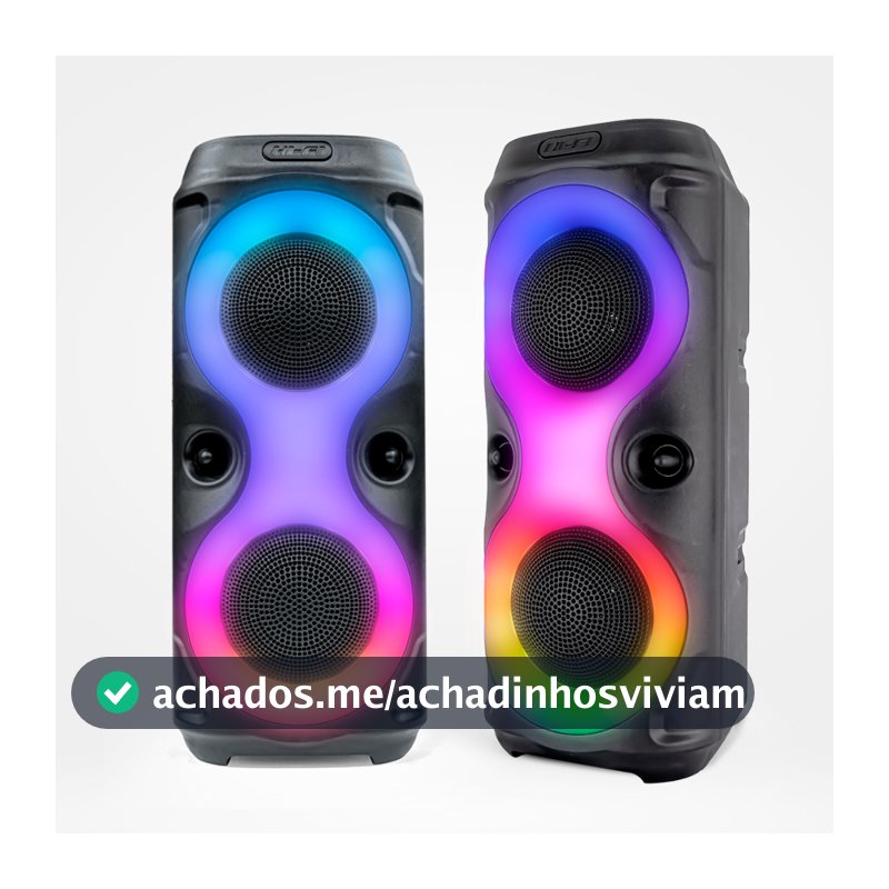 Caixa de som Bluetooth Com Led RGB Portátil USB FM TWS
