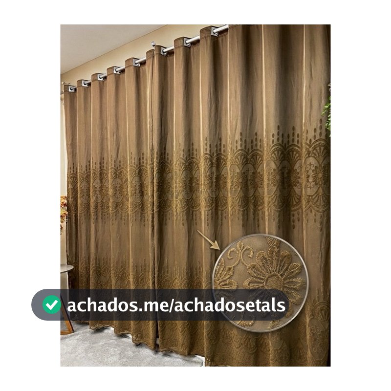 Cortina Bordada Luxo para Varão com Ilhós 2 a 6m para Decoração de Ambientes
