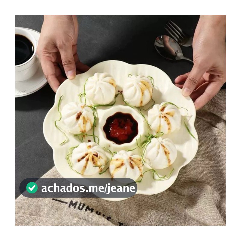 Prato Petisqueira Moderno Para Aperitivos Com Compartimento Central Para Molho